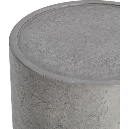 Sania Outdoor Accent Table by Classic Home in athena gray. Made from glass fiber reinforced concrete in a unique style.