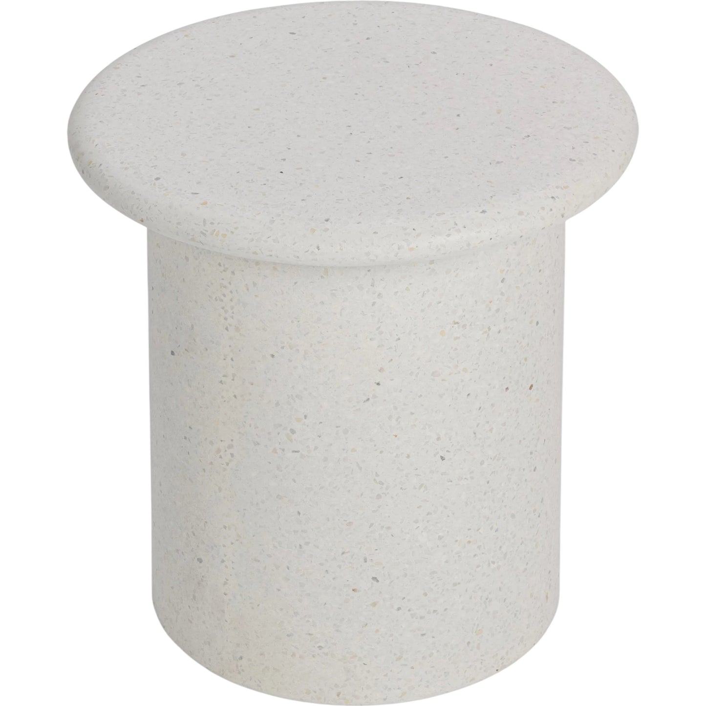 001 SI-2533209 | Primary Silo | Nysa Outdoor Concrete End Table by Classic Home in white. Made from glass fiber reinforced concrete in a unique style.