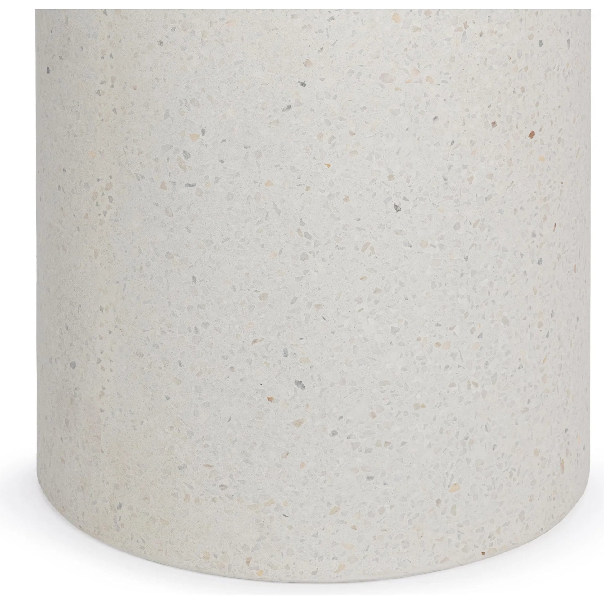 Nysa Outdoor Concrete End Table by Classic Home in white. Made from glass fiber reinforced concrete in a unique style.