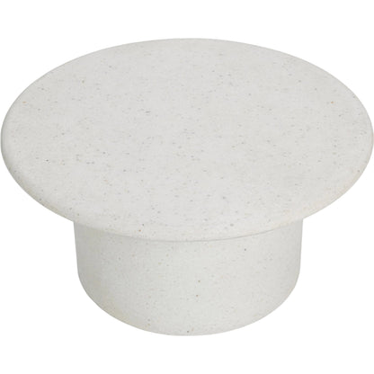 Nysa Outdoor Concrete Coffee Table by Classic Home in white. Made from glass fiber reinforced concrete in a unique style.