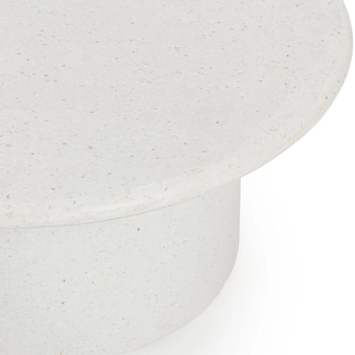 004 SI-2533210 | Closeup | Nysa Outdoor Concrete Coffee Table by Classic Home in white. Made from glass fiber reinforced concrete in a unique style.