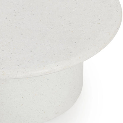 Nysa Outdoor Concrete Coffee Table by Classic Home in white. Made from glass fiber reinforced concrete in a unique style.