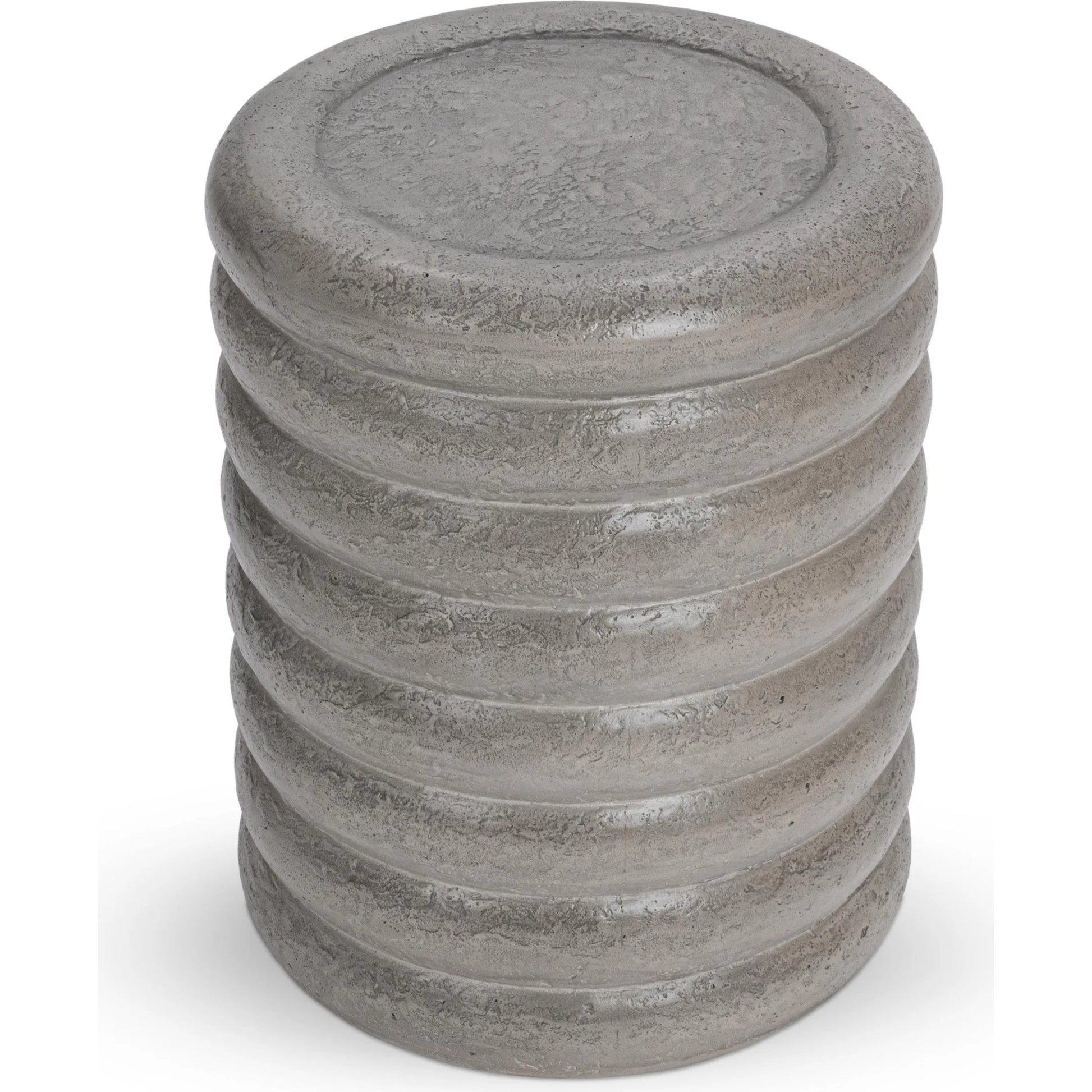 Reva Outdoor End Table by Classic Home in athena gray. Made from glass fiber reinforced concrete in a unique style.