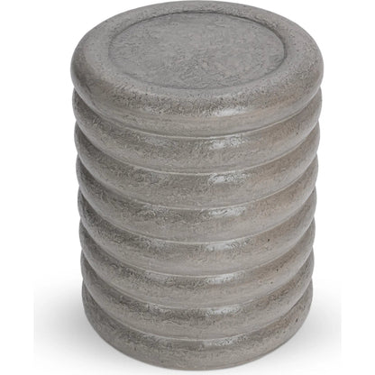 Reva Outdoor End Table by Classic Home in athena gray. Made from glass fiber reinforced concrete in a unique style.