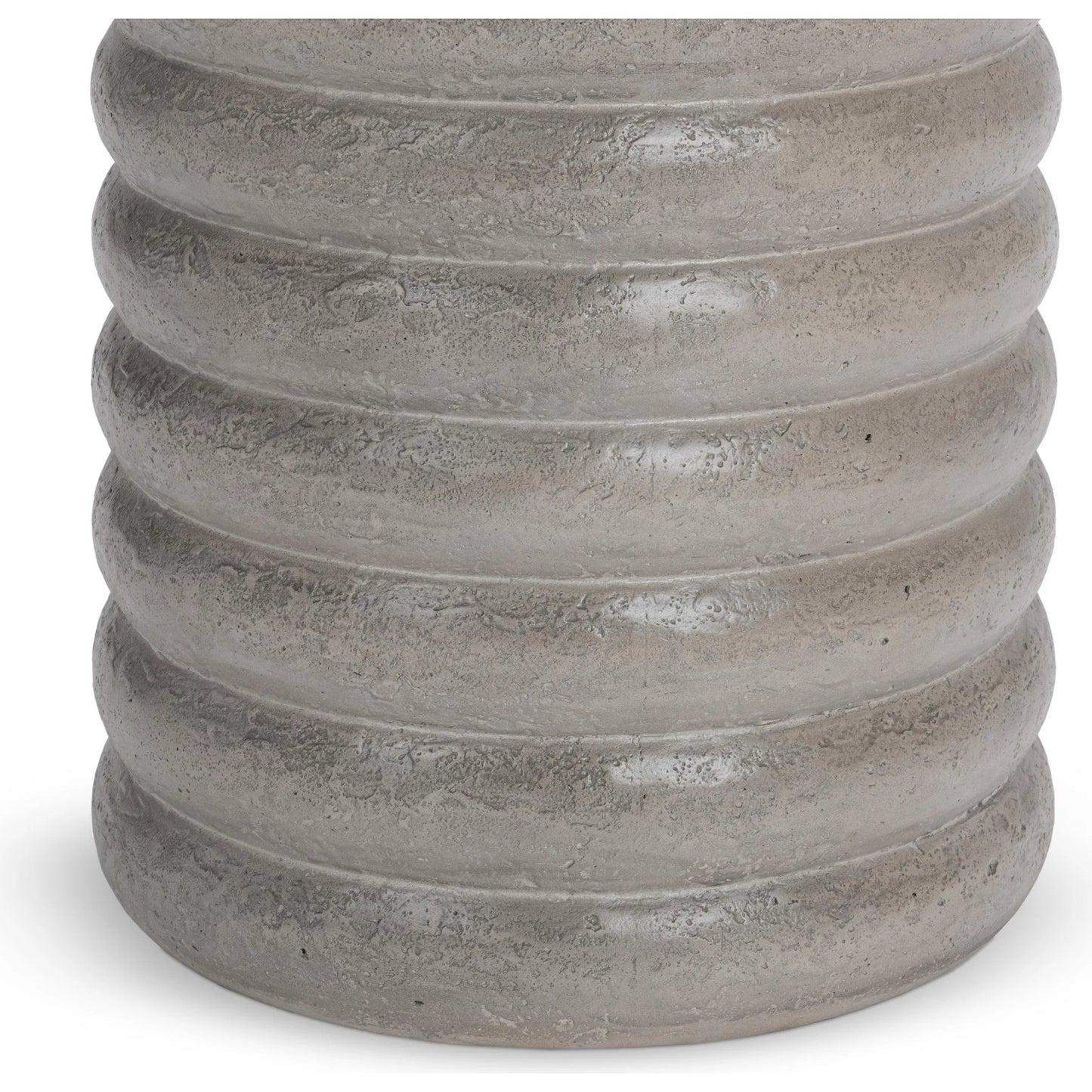 004 SI-2537788 | Closeup | Reva Outdoor End Table by Classic Home in athena gray. Made from glass fiber reinforced concrete in a unique style.