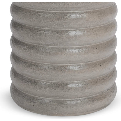 Reva Outdoor End Table by Classic Home in athena gray. Made from glass fiber reinforced concrete in a unique style.