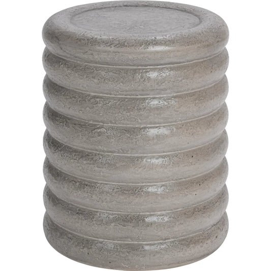 Reva Outdoor End Table by Classic Home in athena gray. Made from glass fiber reinforced concrete in a unique style.