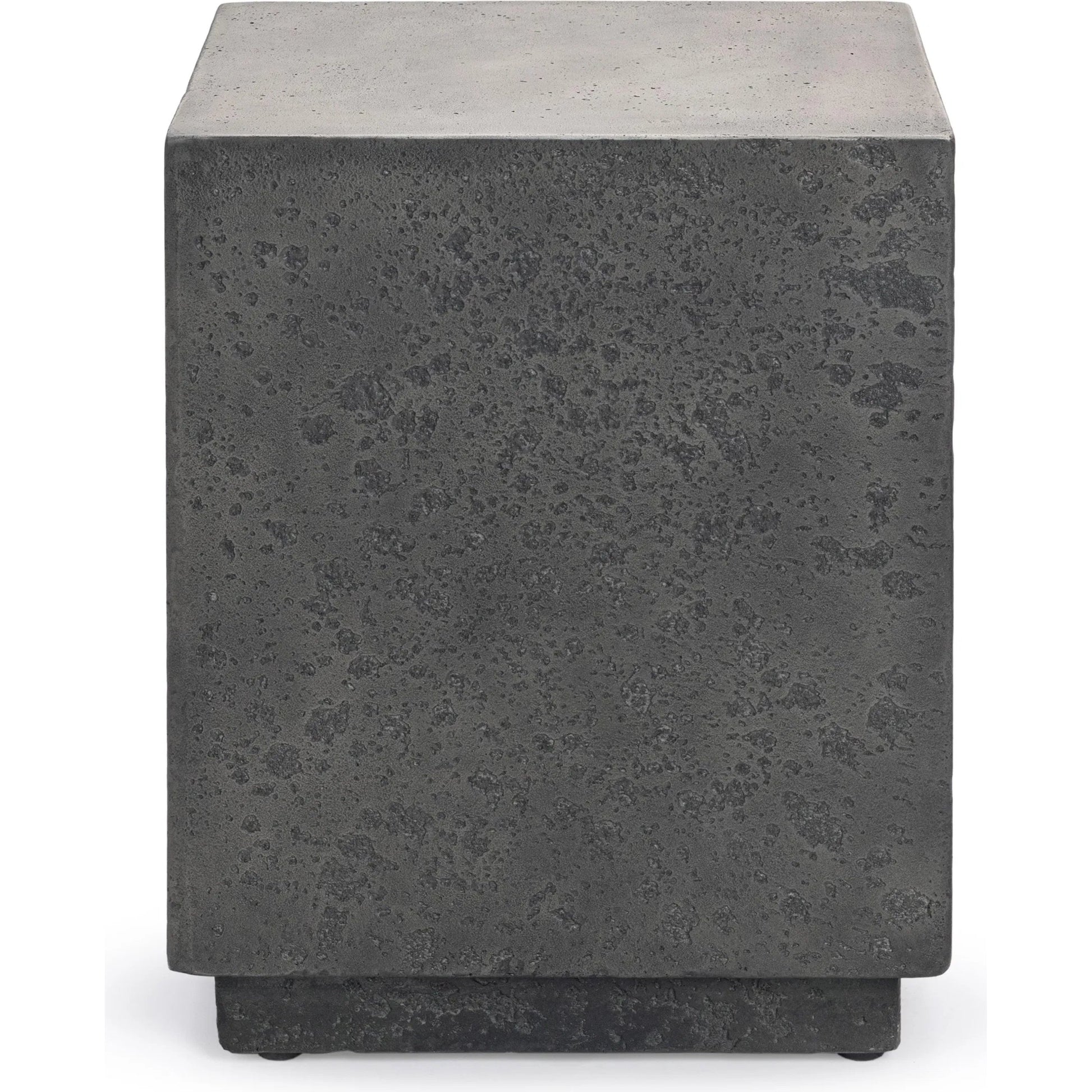 Marwin Outdoor End Table by Classic Home in dark gray. Made from glass fiber reinforced concrete in a unique style.