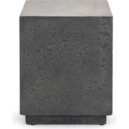 Marwin Outdoor End Table by Classic Home in dark gray. Made from glass fiber reinforced concrete in a unique style.