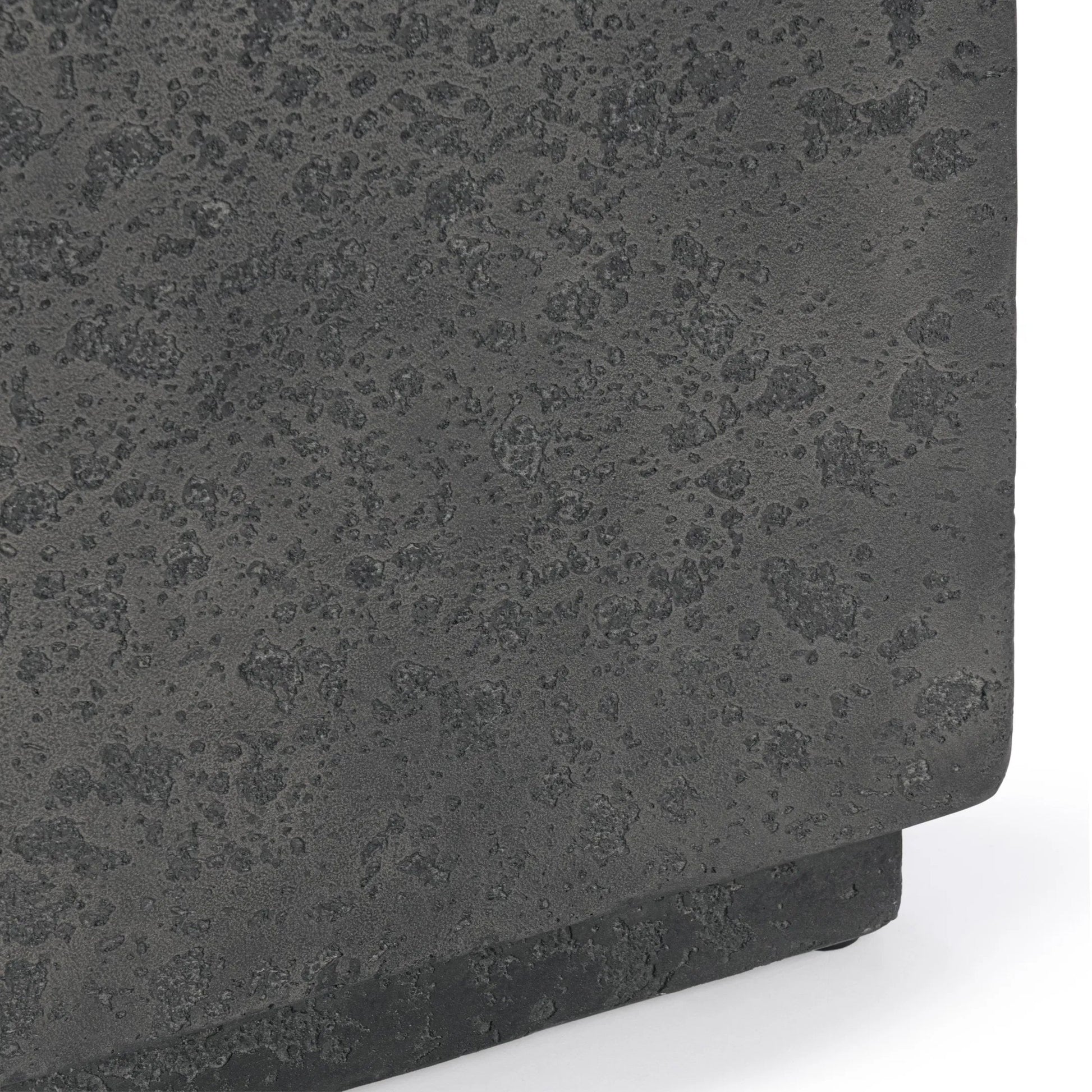Marwin Outdoor End Table by Classic Home in dark gray. Made from glass fiber reinforced concrete in a unique style.