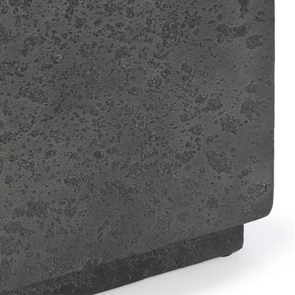 Marwin Outdoor End Table by Classic Home in dark gray. Made from glass fiber reinforced concrete in a unique style.