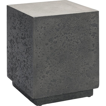 Marwin Outdoor End Table by Classic Home in dark gray. Made from glass fiber reinforced concrete in a unique style.