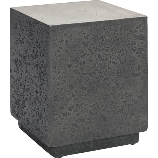 Marwin Outdoor End Table by Classic Home in dark gray. Made from glass fiber reinforced concrete in a unique style.