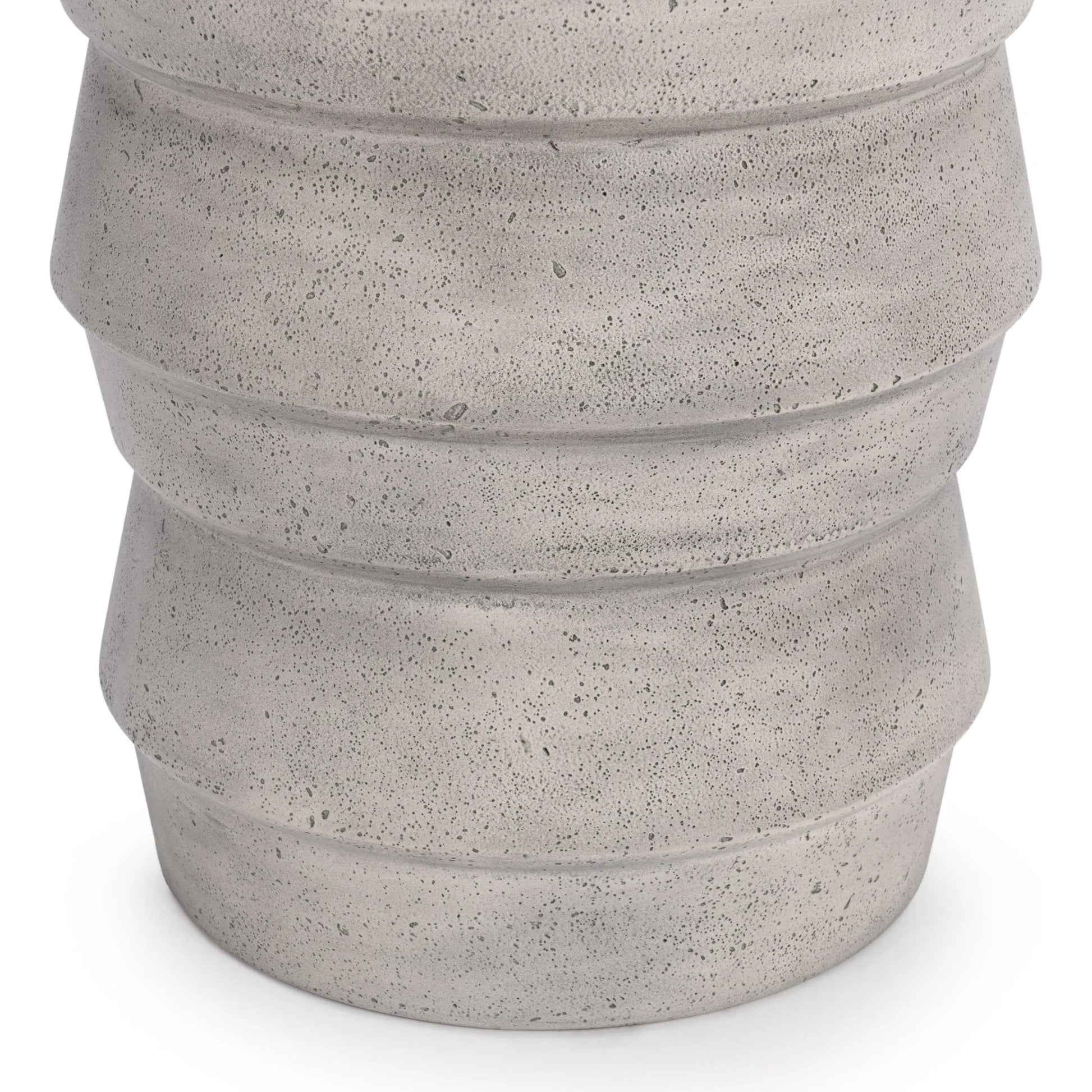 Anora Outdoor Accent table by Classic Home in light gray. Made from glass fiber reinforced concrete in a unique style.