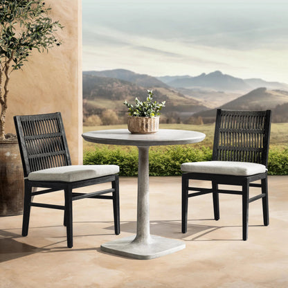 Paulina Outdoor Bistro Table by Classic Home in light gray. Made from glass fiber reinforced concrete in a unique style.