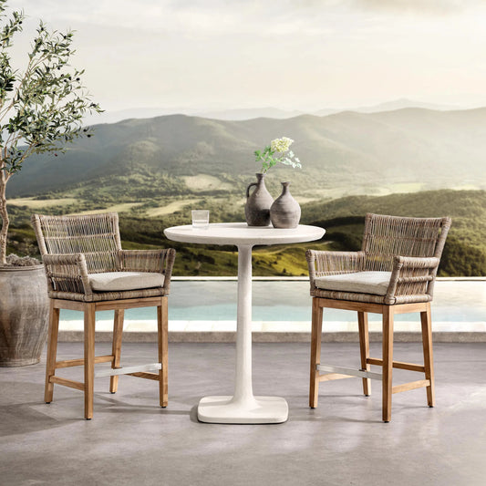 Paulina Outdoor Counter Table by Classic Home in white. Made from glass fiber reinforced concrete in a unique style.