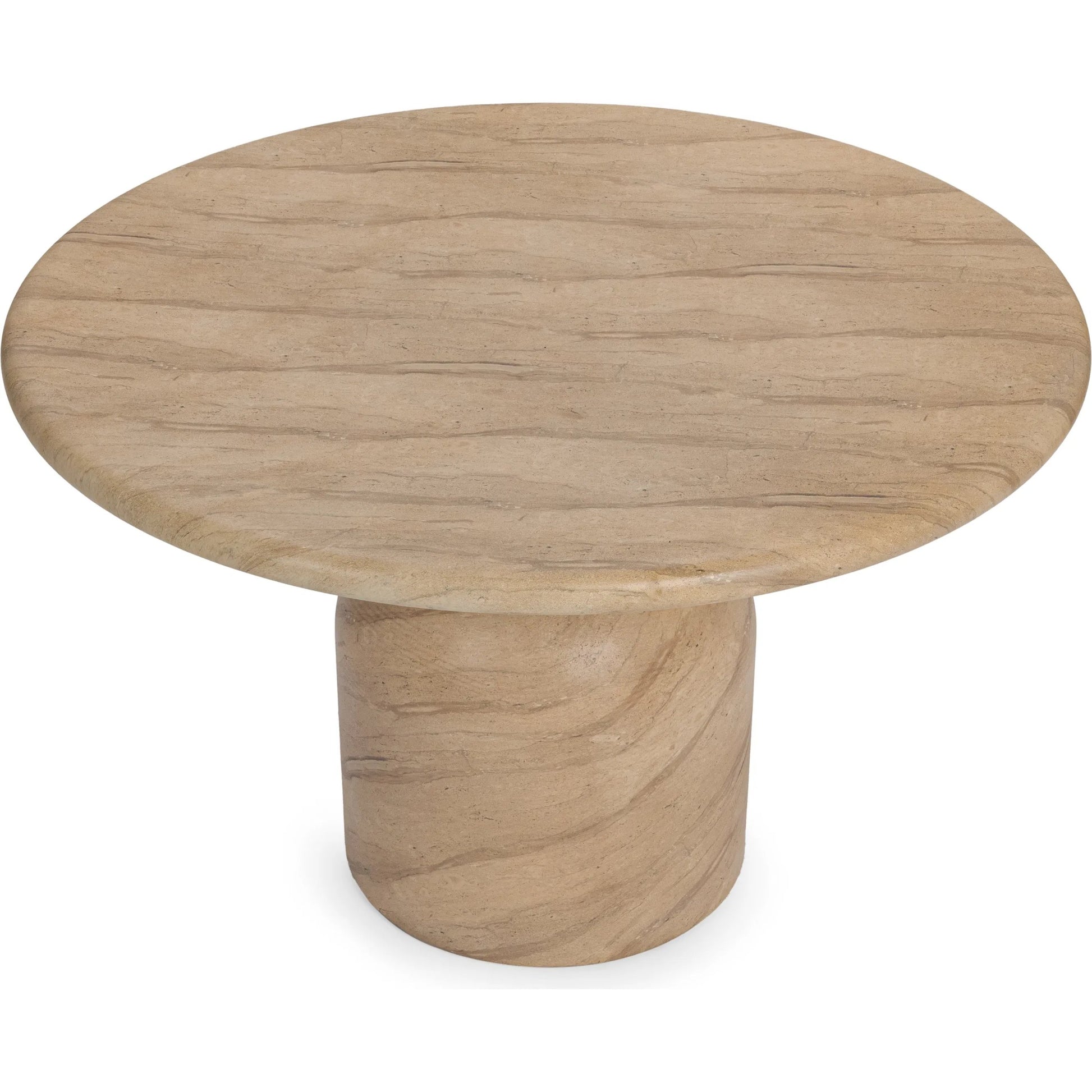 Portola Outdoor Concrete Dining Table by Classic Home in beige. Made from glass fiber reinforced concrete in a unique style.