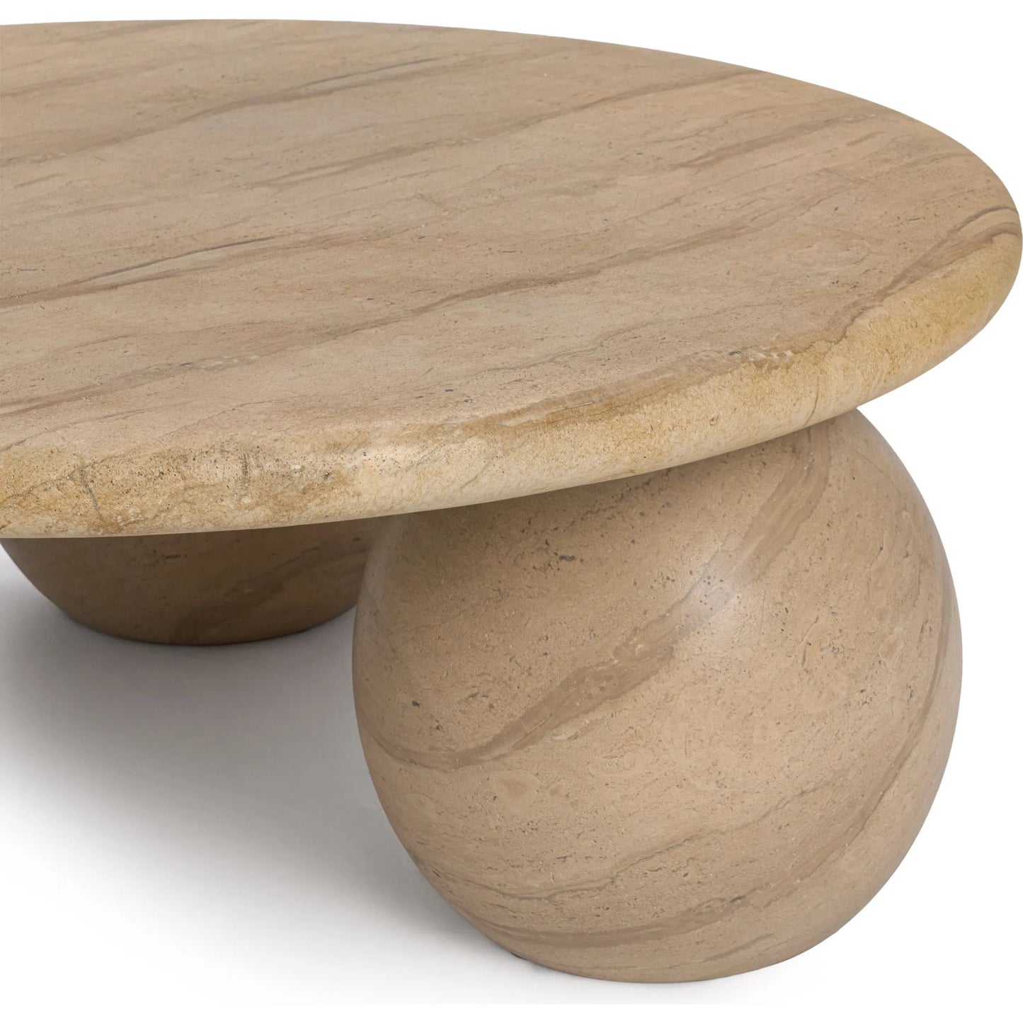 004 SI-2537796 | Closeup | Elaria Outdoor Coffee Table by Classic Home in beige. Made from glass fiber reinforced concrete in a unique style.