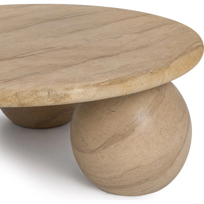 Elaria Outdoor Coffee Table by Classic Home in beige. Made from glass fiber reinforced concrete in a unique style.