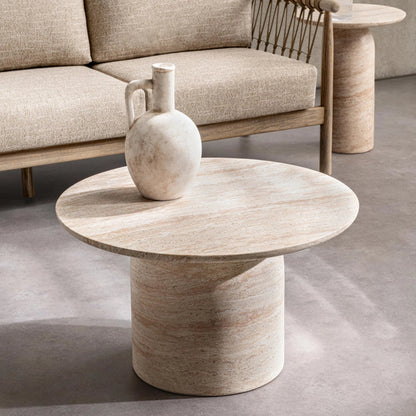 Sana Outdoor Concrete Coffee Table by Classic Home in beige. Made from glass fiber reinforced concrete in a unique style.