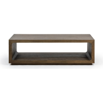 London Wood Coffee Table by Classic Home in soft cocoa. Made from oak veneer in a unique style.