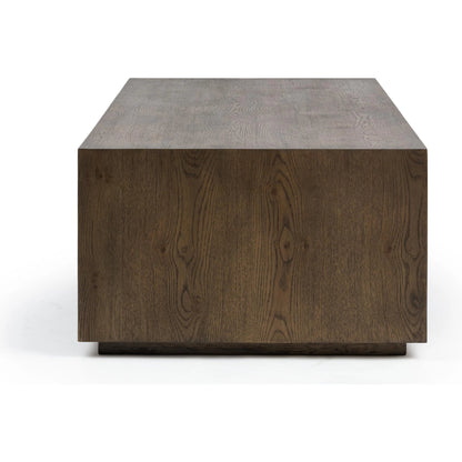 London Wood Coffee Table by Classic Home in soft cocoa. Made from oak veneer in a unique style.