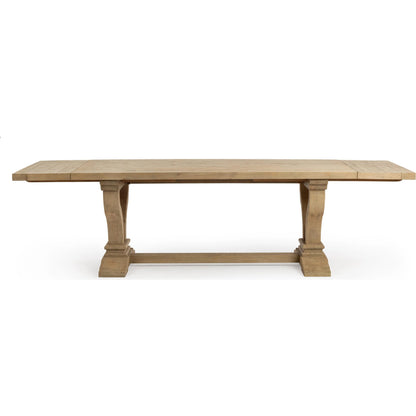 Julia Extendable Dining Table by Classic Home in soft earth. Made from reclaimed pine in a unique style.