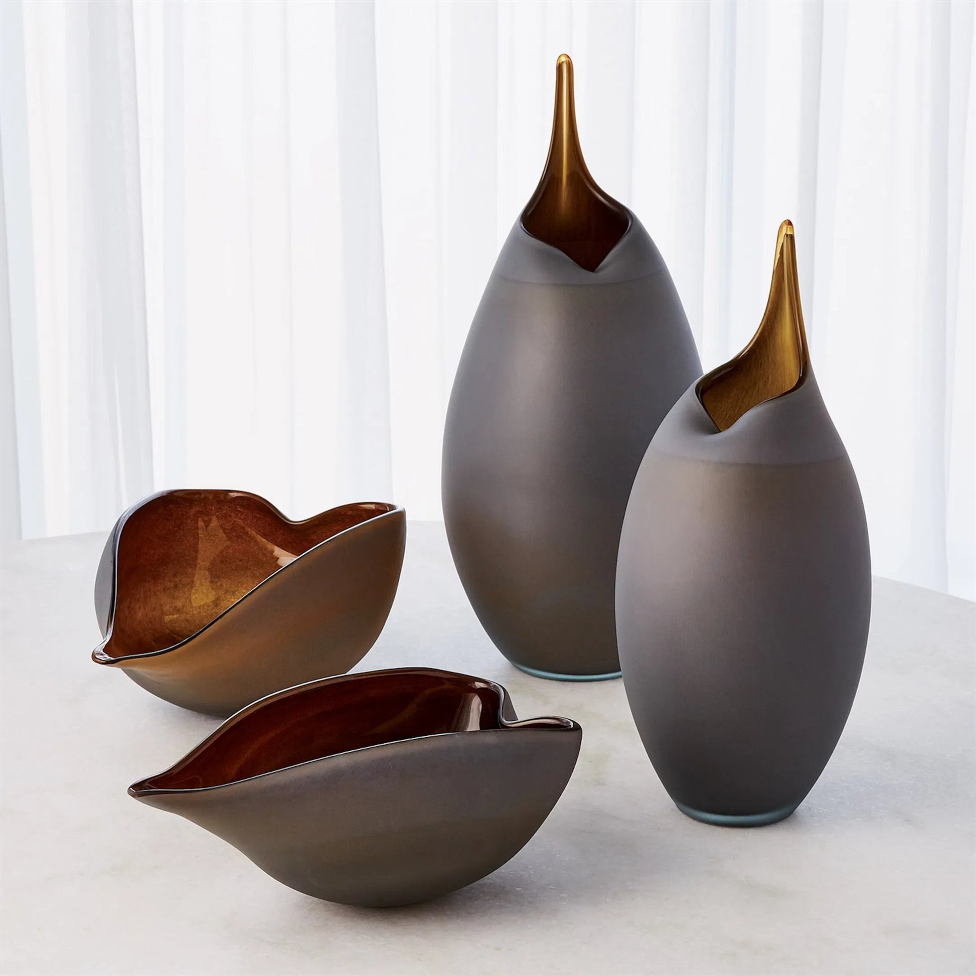 Frosted Vase by Global Views. Made from glass in a modern style.