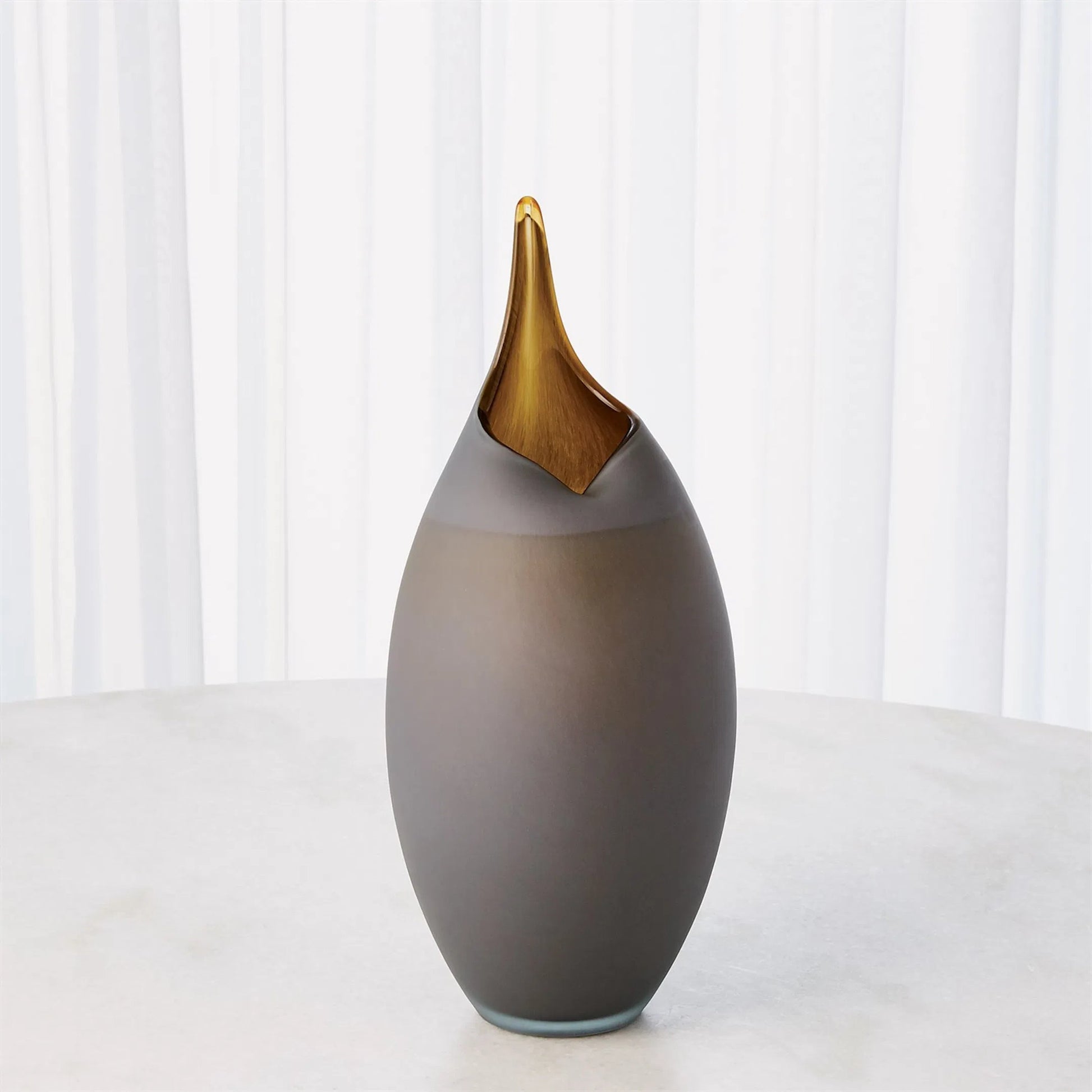 Frosted Vase by Global Views. Made from glass in a modern style.
