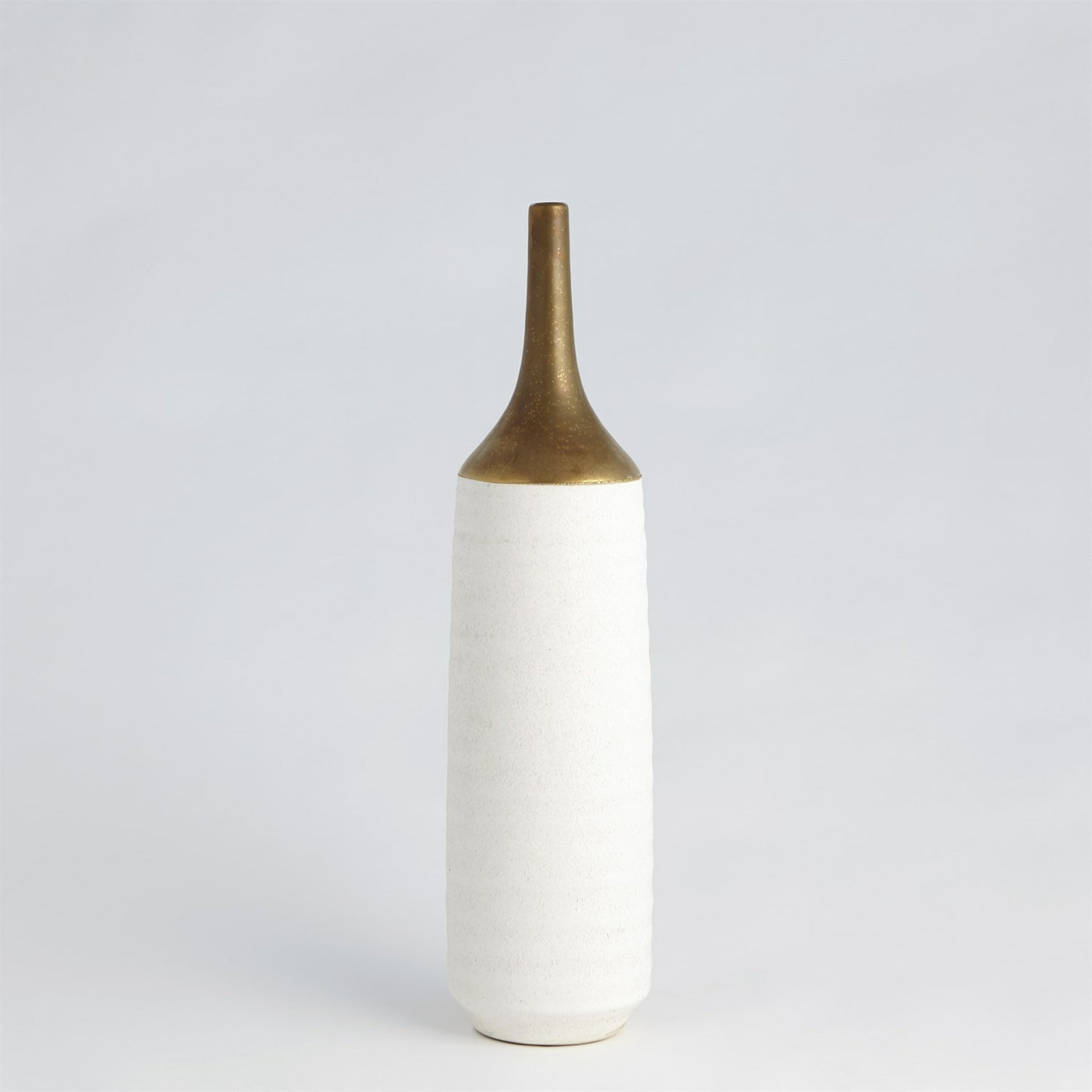 Two Toned Vase by Global Views in gold. Made from ceramic in a eclectic & global style.