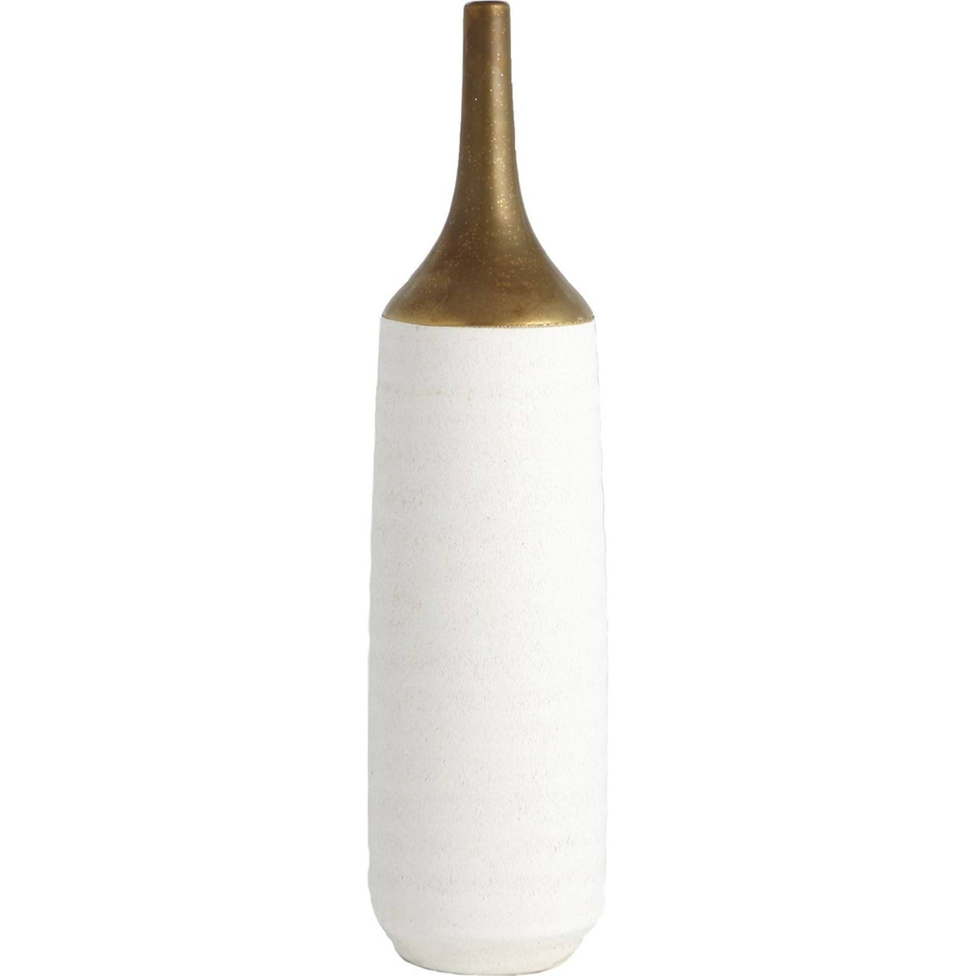 Two Toned Vase by Global Views in gold. Made from ceramic in a eclectic & global style.