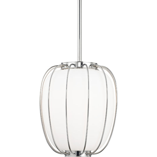 Ephron Pendant by Hudson Valley in polished nickel. Made from steel in a modern style.