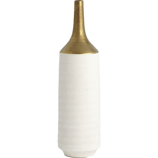 Two Toned Vase by Global Views in gold. Made from ceramic in a eclectic & global style.