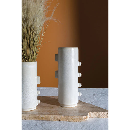 Lizzie Vase by Accent Decor in white. Made from ceramic in a modern style.