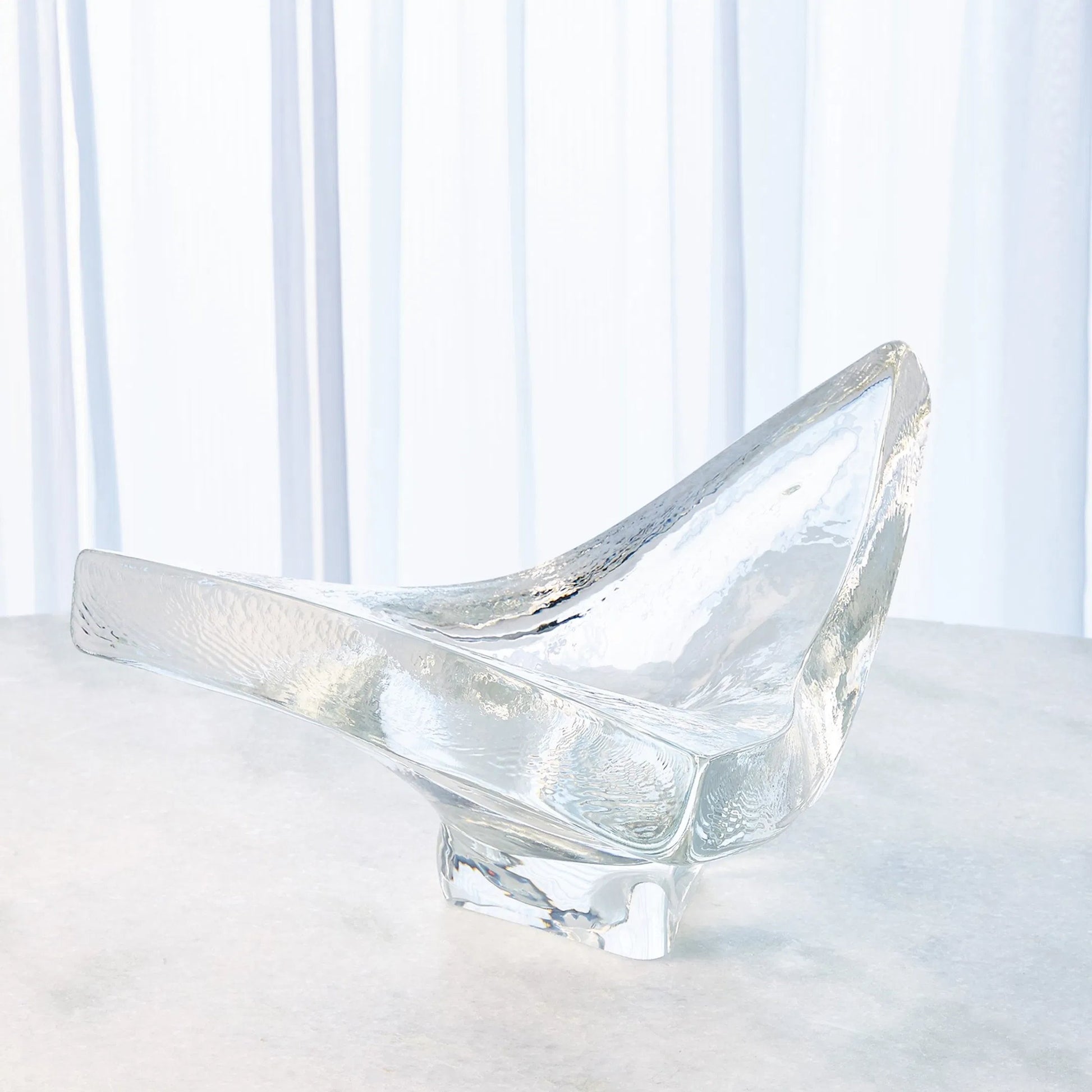 Triangle Slab Bowl by Global Views in natural. Made from glass in a unique style.