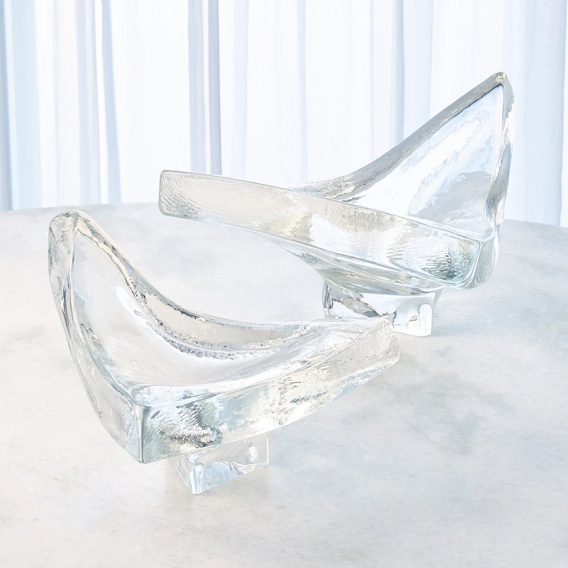 Triangle Slab Bowl by Global Views in natural. Made from glass in a unique style.
