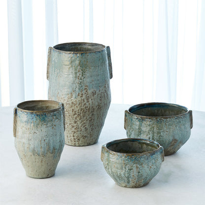Pinch Pot Planter by Global Views in reactive seafoam. Made from ceramic in a eclectic & global style.
