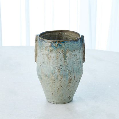 Pinch Pot Vase by Global Views in reactive seafoam. Made from ceramic in a eclectic & global style.