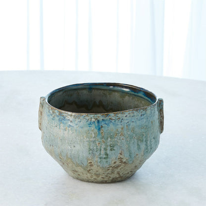 Pinch Pot Planter by Global Views in reactive seafoam. Made from ceramic in a eclectic & global style.