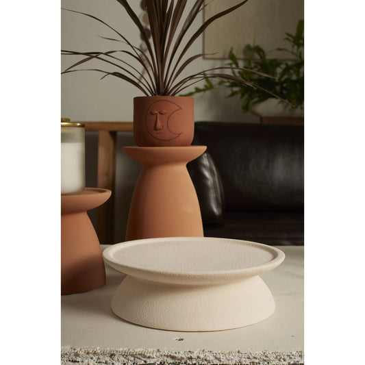 Tierra Candleholder by Accent Decor in off-white. Made from ceramic in a modern style.