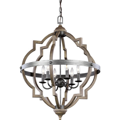 Socorro Six Light Hall / Foyer by Visual Comfort & Co. in stardust. Made from steel in a traditional style.