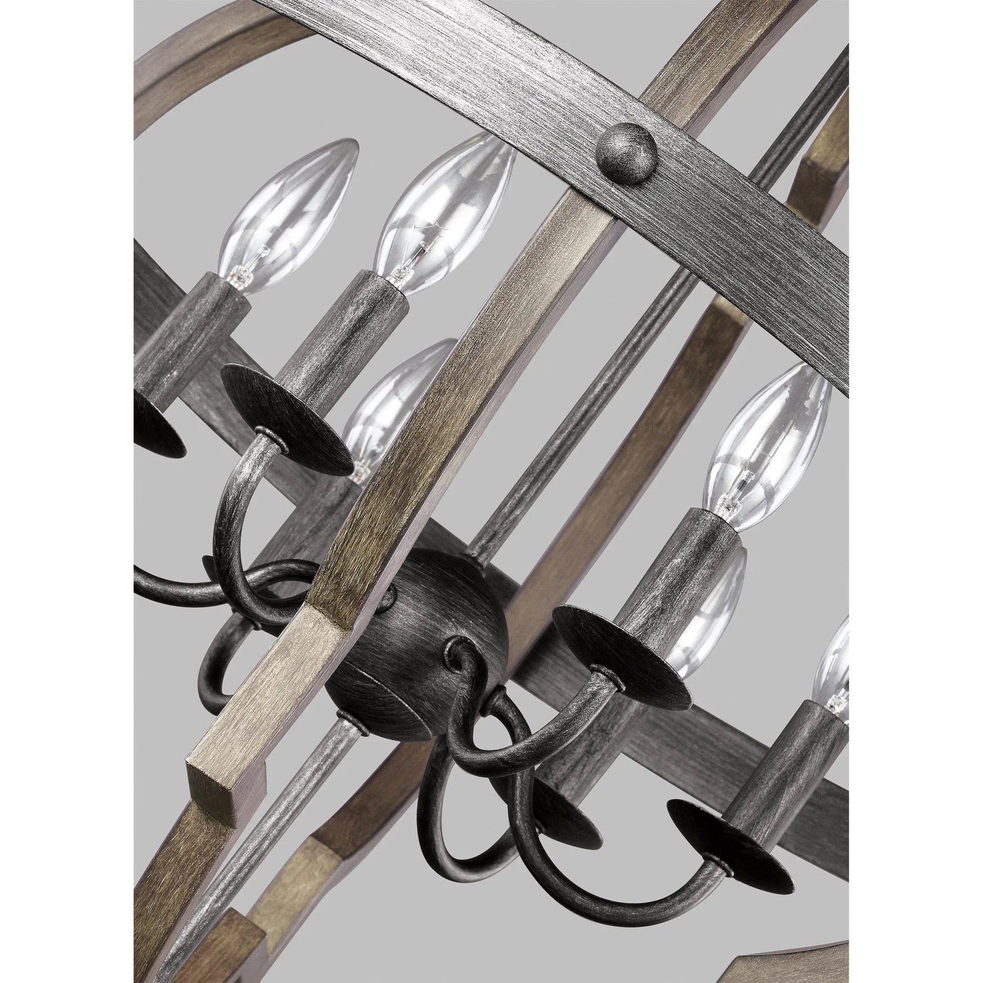 Socorro Six Light Hall / Foyer by Visual Comfort & Co. in stardust. Made from steel in a traditional style.