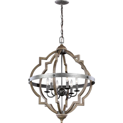 Socorro Six Light Hall / Foyer by Visual Comfort & Co. in stardust. Made from steel in a traditional style.