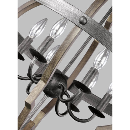 Socorro Six Light Hall / Foyer by Visual Comfort & Co. in stardust. Made from steel in a traditional style.