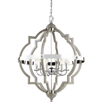 Socorro Six Light Hall / Foyer by Visual Comfort & Co. in stardust. Made from steel in a traditional style.