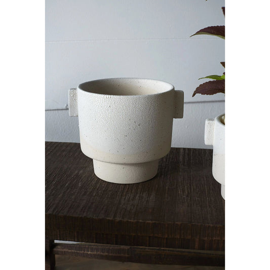 Milton Pot by Accent Decor in white. Made from ceramic in a modern style.