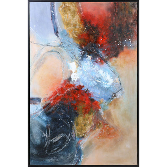 Summer Sunset Abstract Art by Uttermost in multi. Made from canvas, pine wood, acrylic in a modern style.
