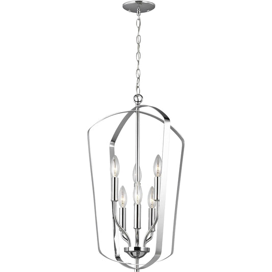Romee Medium Six Light Hall / Foyer by Visual Comfort & Co. in chrome. Made from steel in a unique style.