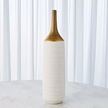 Two Toned Vase by Global Views in gold. Made from ceramic in a eclectic & global style.