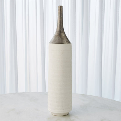 Two Toned Vase by Global Views in gold. Made from ceramic in a eclectic & global style.